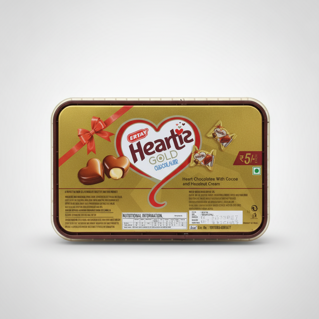 Ertay Heartis Gold Chocolatier – Hazelnut Cream Heart Chocolates