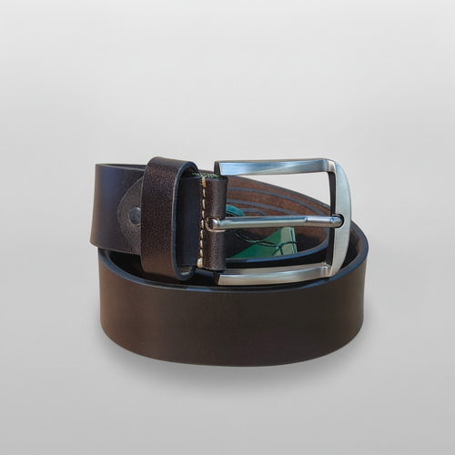 Wrangler Men's Dark Brown Leather Belt – 105 cm
