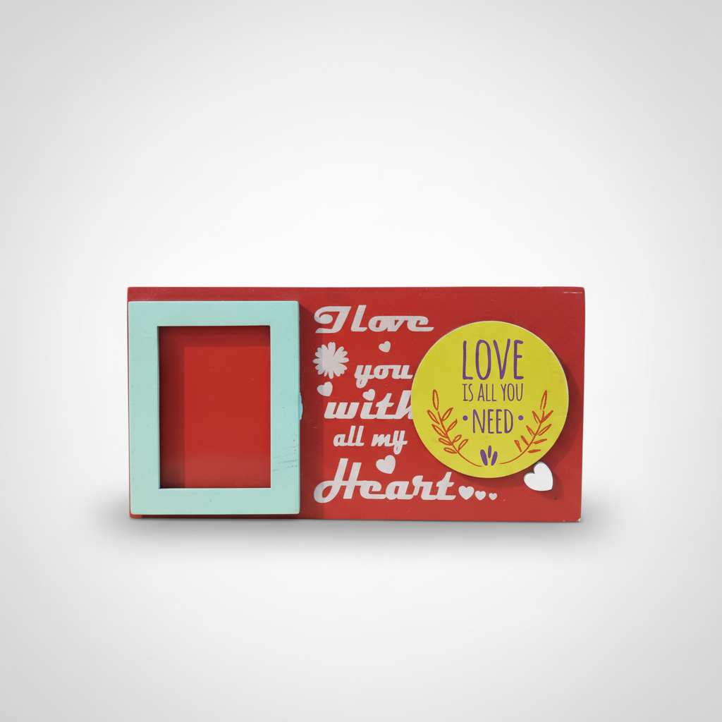 Personalised Love Quote Photo Frame Pen Stand Desk Organiser