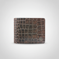 Wrangler Men's Croc-Embossed Bifold Wallet – Brown