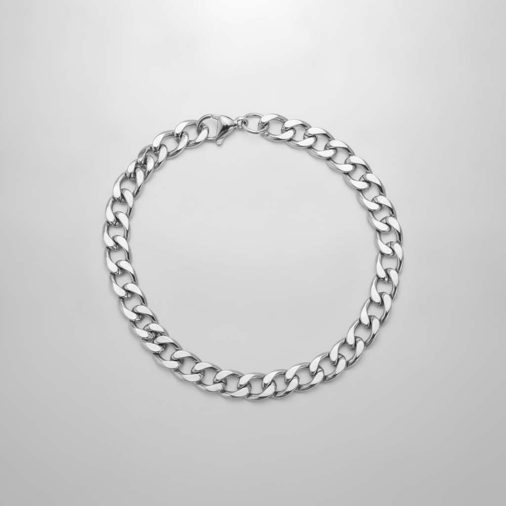 Men's Silver Cuban Link Chain Bracelet