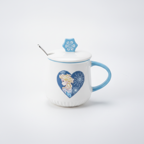 Disney Frozen Elsa Ceramic Mug with Lid & Spoon