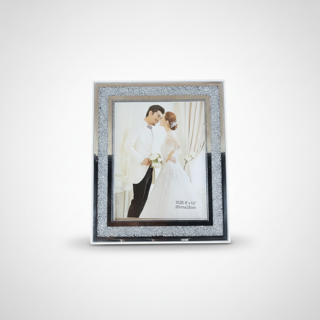 Crystal Glitter LED Light-Up Wedding Photo Frame 8x10