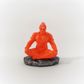 Meditating Hanuman Ji Idol – Vibrant Orange Resin Statue