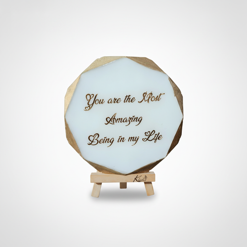Resin Art Sentiment Plaque – Gold & White Décor Gift