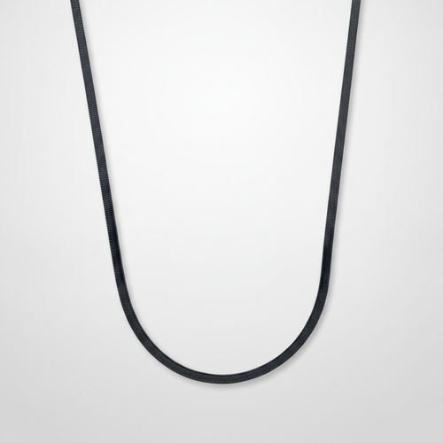 Men's Black Snake Chain Necklace – Sleek & Minimalist
