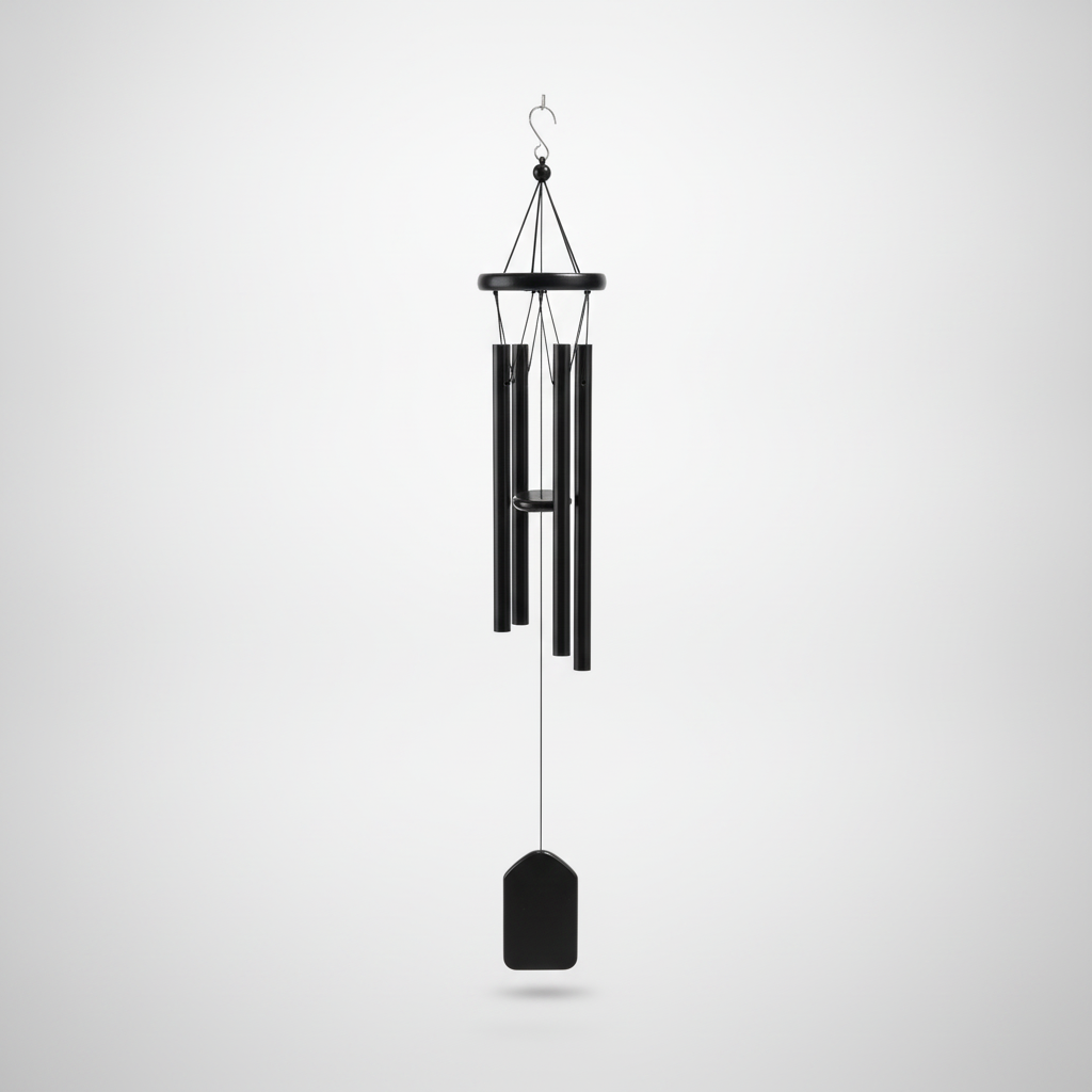 Black Metal Wind Chime with 5 Tubes – Classic Outdoor Décor
