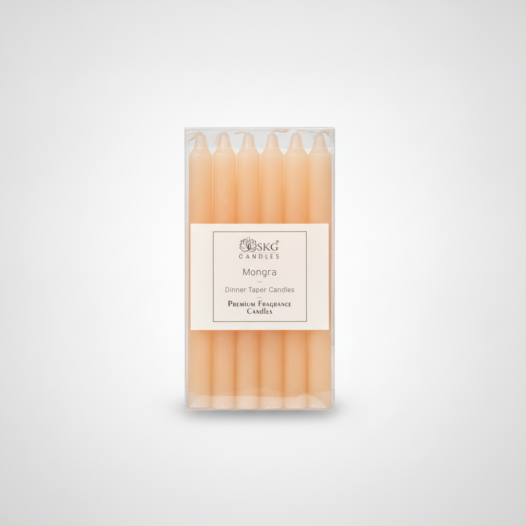 SKG Mongra Dinner Taper Candles – Premium Fragrance (6-Pack)