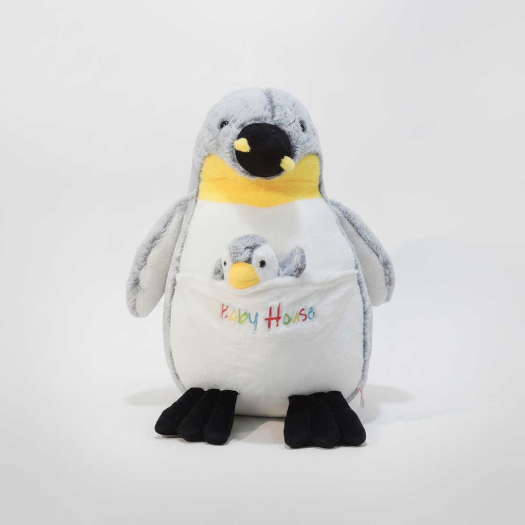 Mumma & Baby Penguin Plush Stuffed Toy – 50 cm