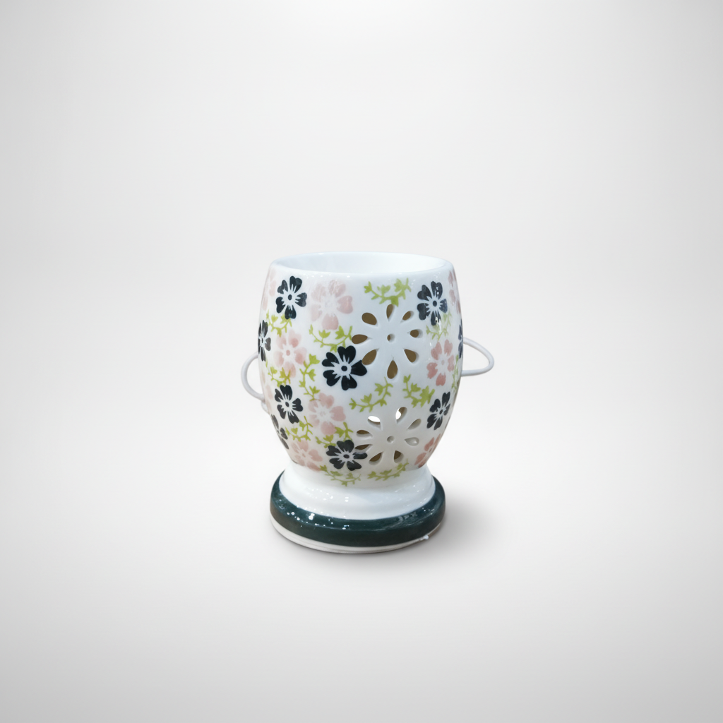 Ceramic Floral Electric Aroma Diffuser – Plug-In Night Light