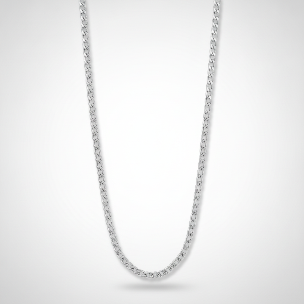 Men's Silver Cuban Link Chain Necklace