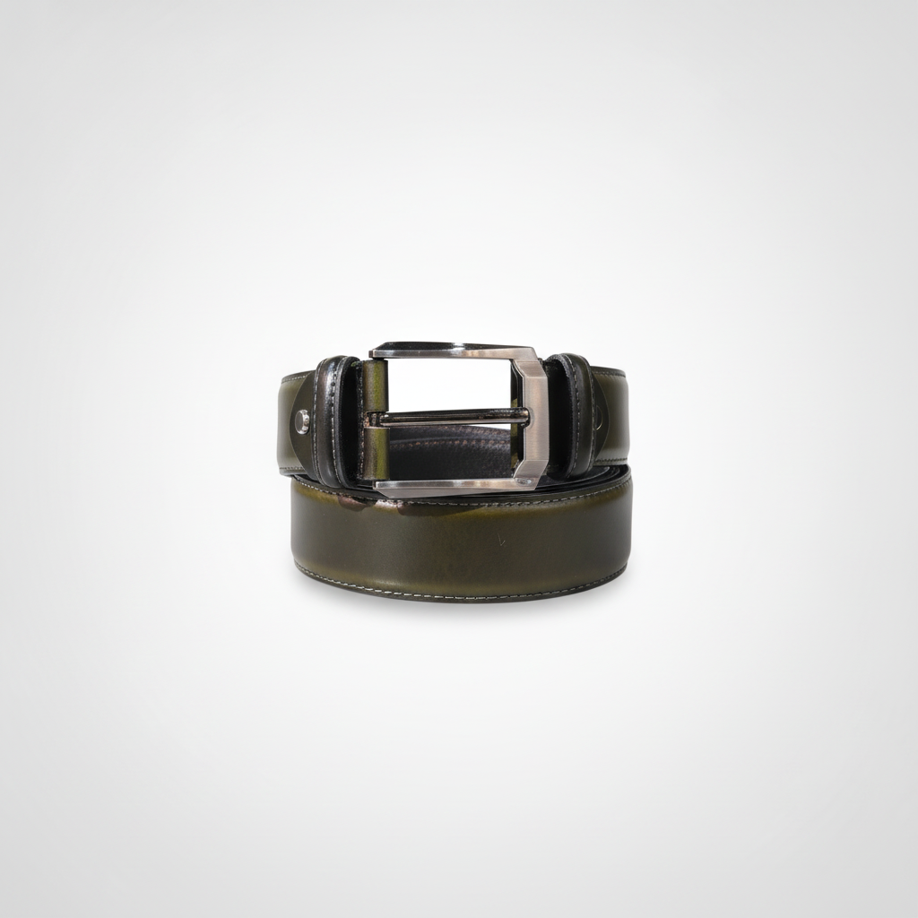 Wrangler Men's Classic Leather Belt – Dark Olive Green