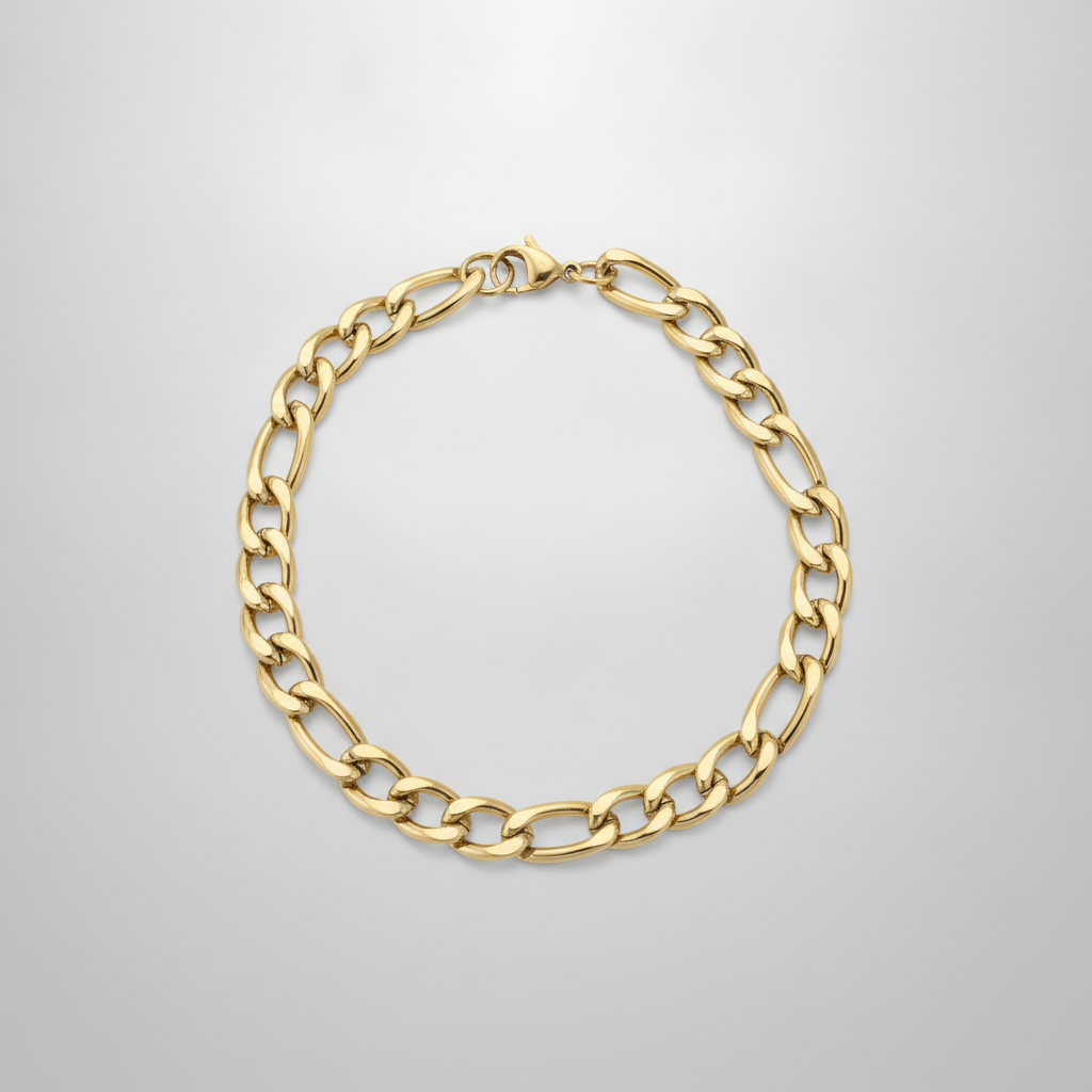 Men's Gold Figaro Chain Bracelet – Bold & Polished