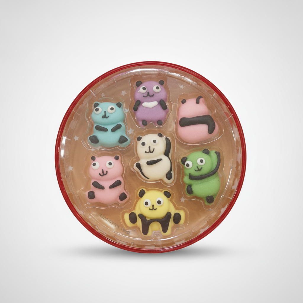 Colorful Panda Wagashi Japanese Sweet Candy Gift Set (7 pcs)