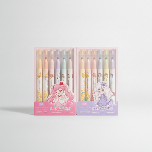 HiMiC Fruity Sweet Metallic Glitter Highlighter Set – 6 Colors