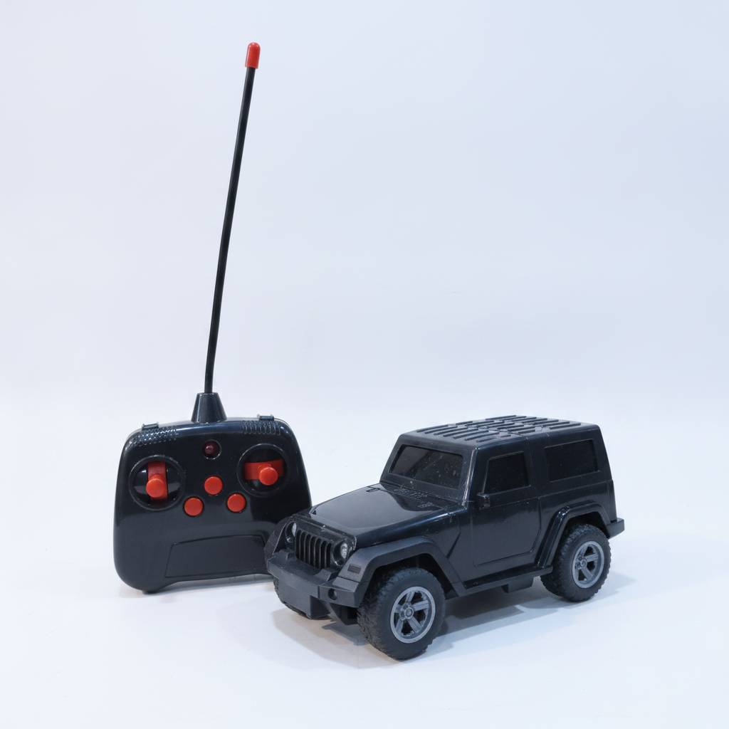 Black RC Jeep Wrangler Toy Car with Remote Control