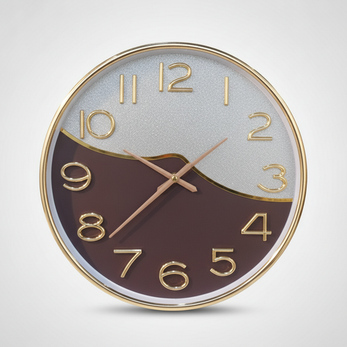 Luxury Two-Tone Wall Clock with Gold 3D Numerals