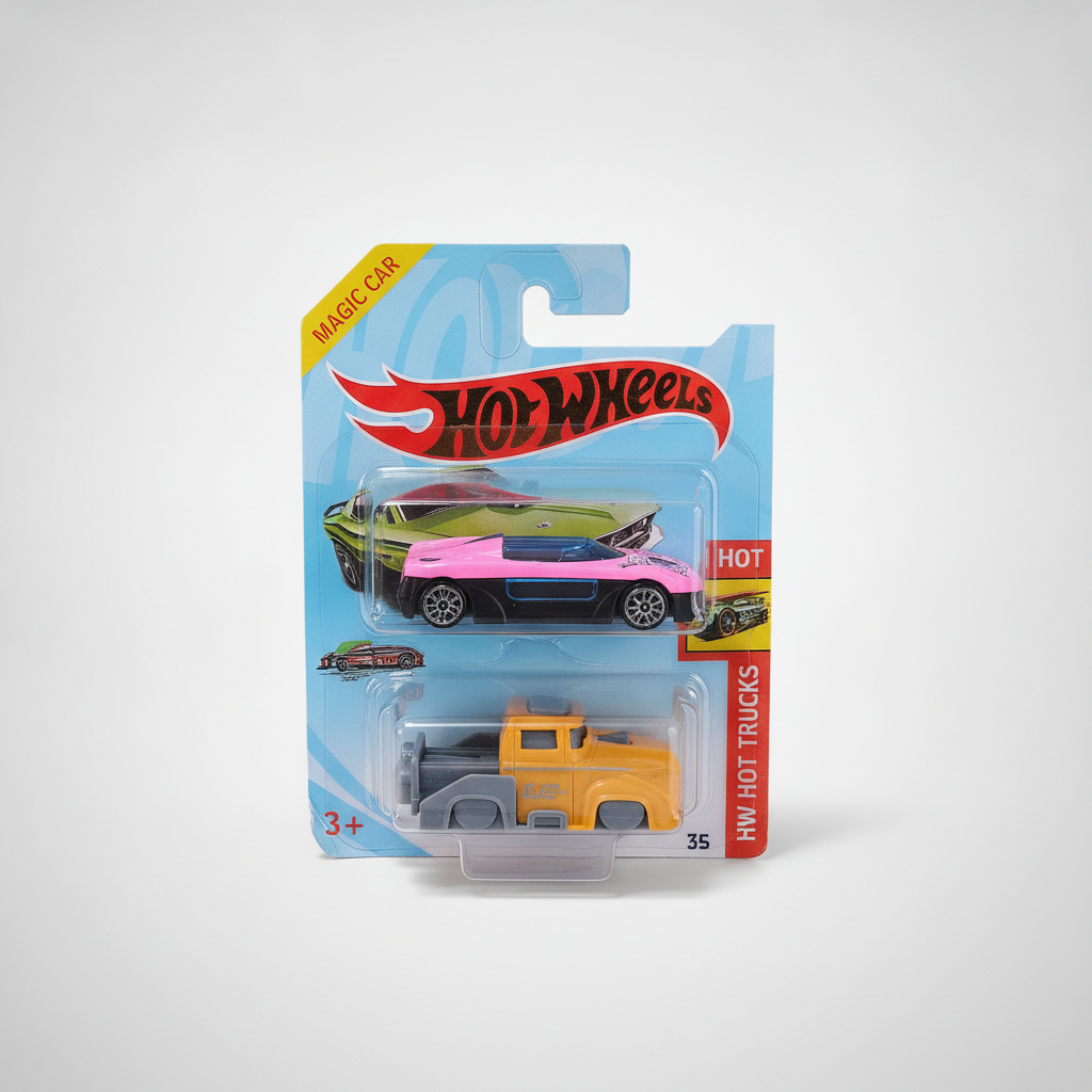 Hot Wheels Magic Car 2-Pack: Sports Car & HW Hot Truck