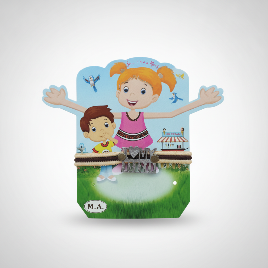 I Love My Bro Rakhi – Cute Cartoon Bracelet for Brothers