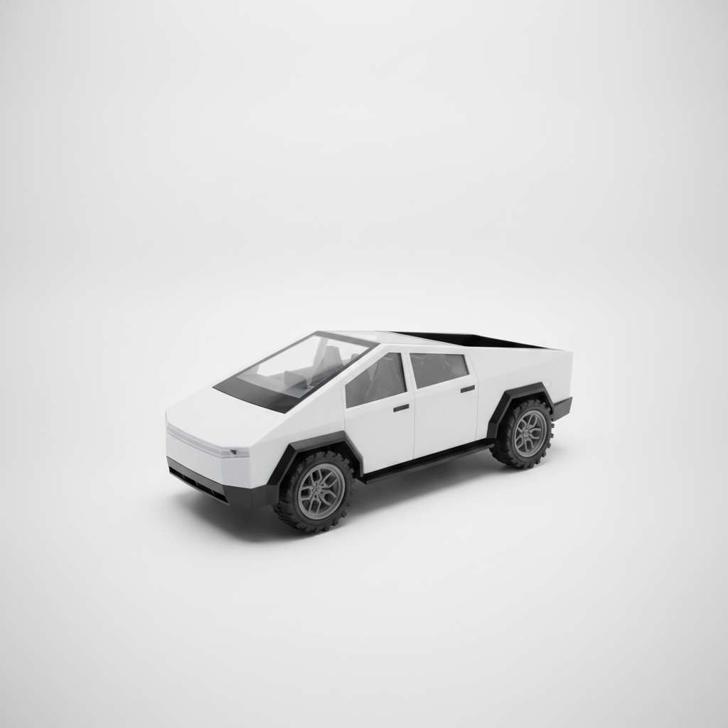 Tesla Cybertruck Die-Cast Model Car – White 1:24 Scale