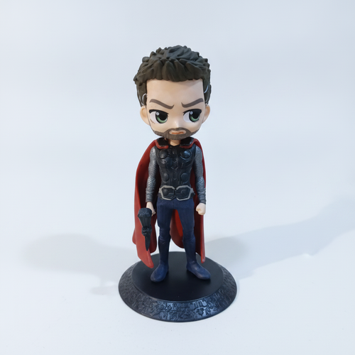 Thor Avengers Chibi Action Figure with Red Cape & Stand