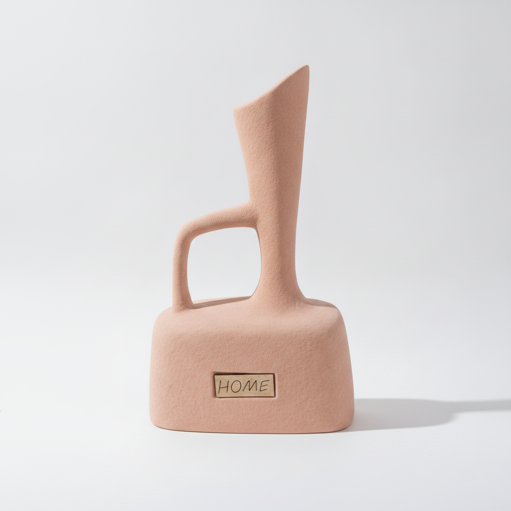 Modern Ceramic Pitcher Vase with Handle – Blush Pink HOME Décor