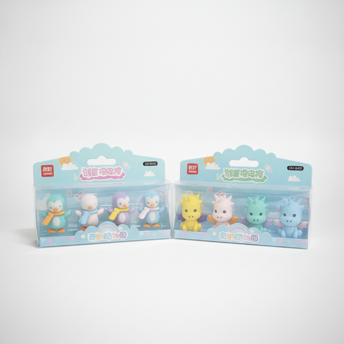 QIHAO Cute Animal Eraser Set – 4-Pack for Kids (QH-8420)