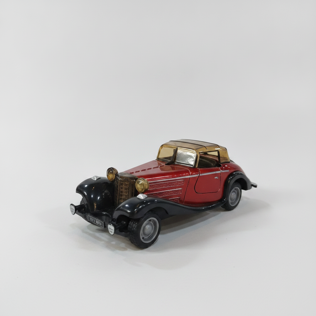 Classic Vintage Diecast Car Model – Red & Black with Sound