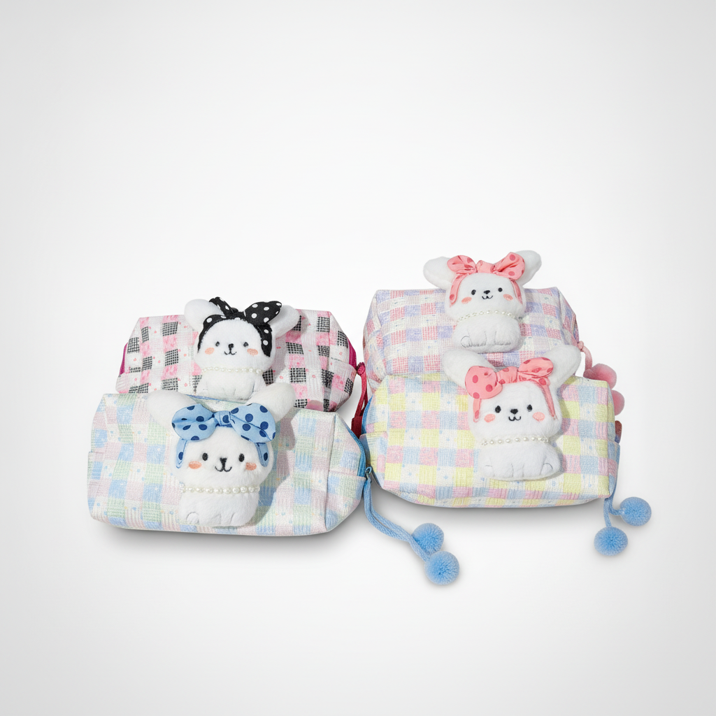 Cute Bunny Plush Cosmetic Pouch – Kawaii Daily Essentials Bag