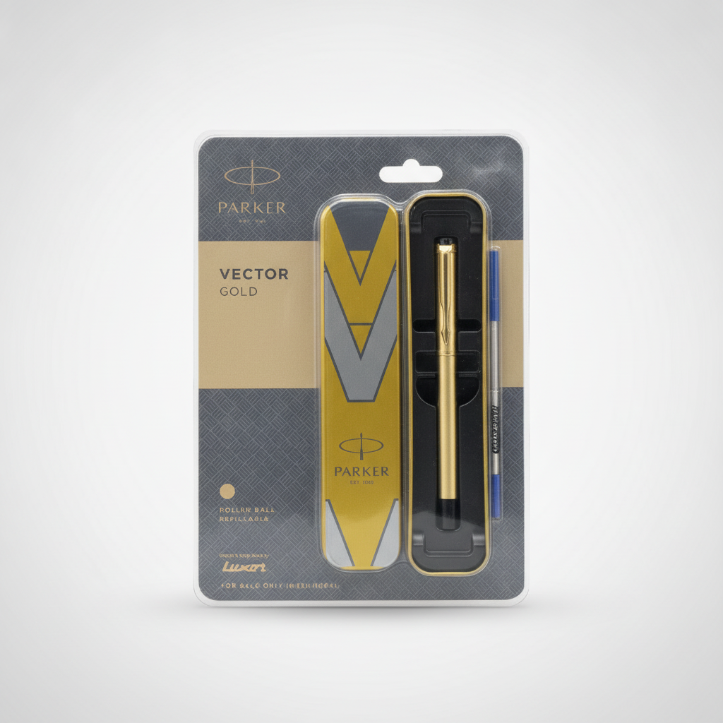 Parker Vector Gold Rollerball Pen – Refillable Gift Set