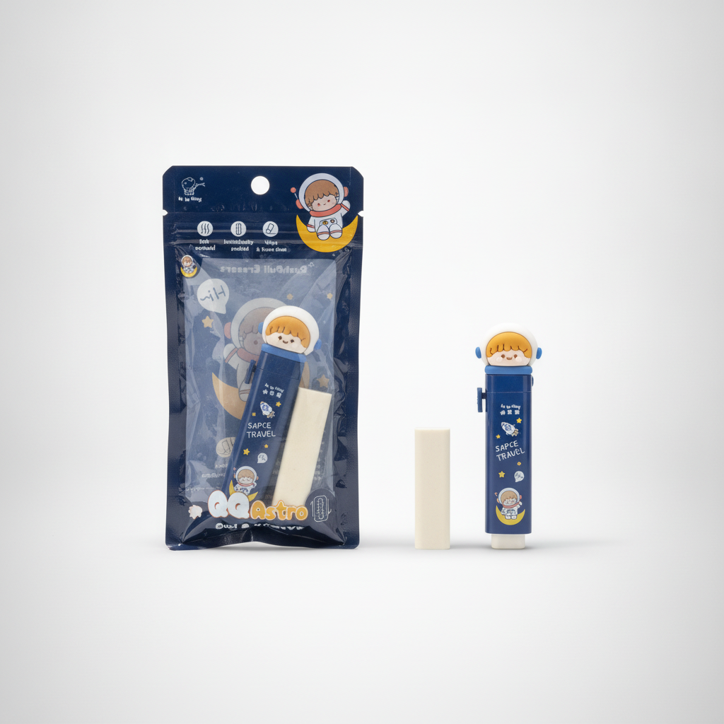 QQ Astro Push-Pull Eraser – Cute Astronaut Novelty Eraser