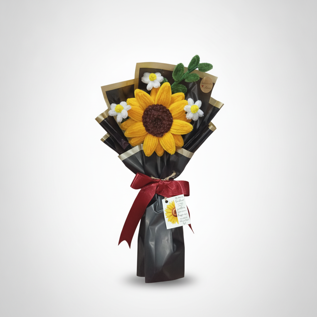 Handmade Sunflower Bouquet with Daisies – Chenille Pipe Cleaner
