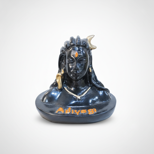 Adiyogi Shiva Car Dashboard Idol – Black & Gold Finish