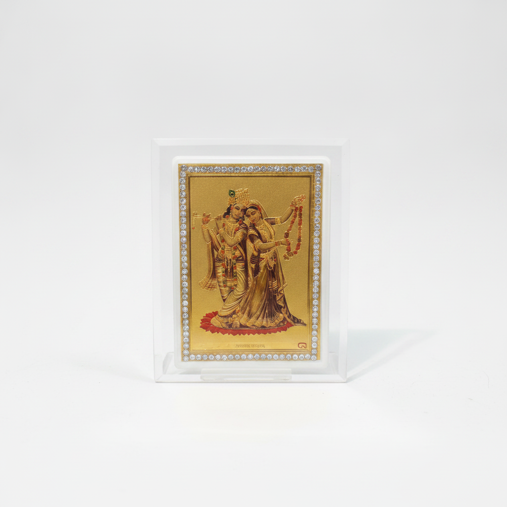 Radha Krishna Gold Foil Car Dashboard Frame – Swiss Made