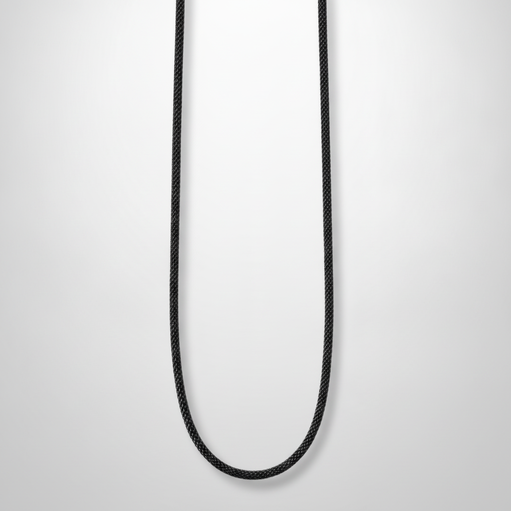 Men's Black Mesh Chain Necklace – Sleek & Modern Style