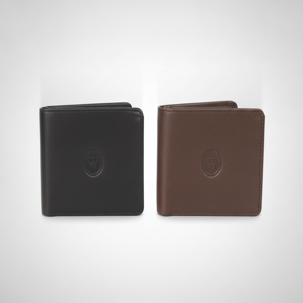 Wrangler Men's Leather Bifold Wallet – Black or Brown