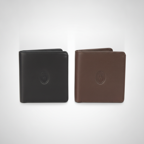 Wrangler Men's Leather Bifold Wallet – Black or Brown