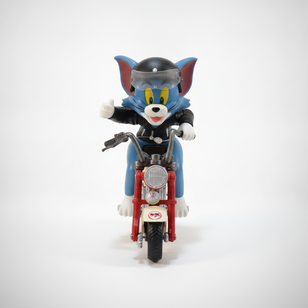 Tom the Biker Cat Figure – Tom & Jerry Motorcycle Toy