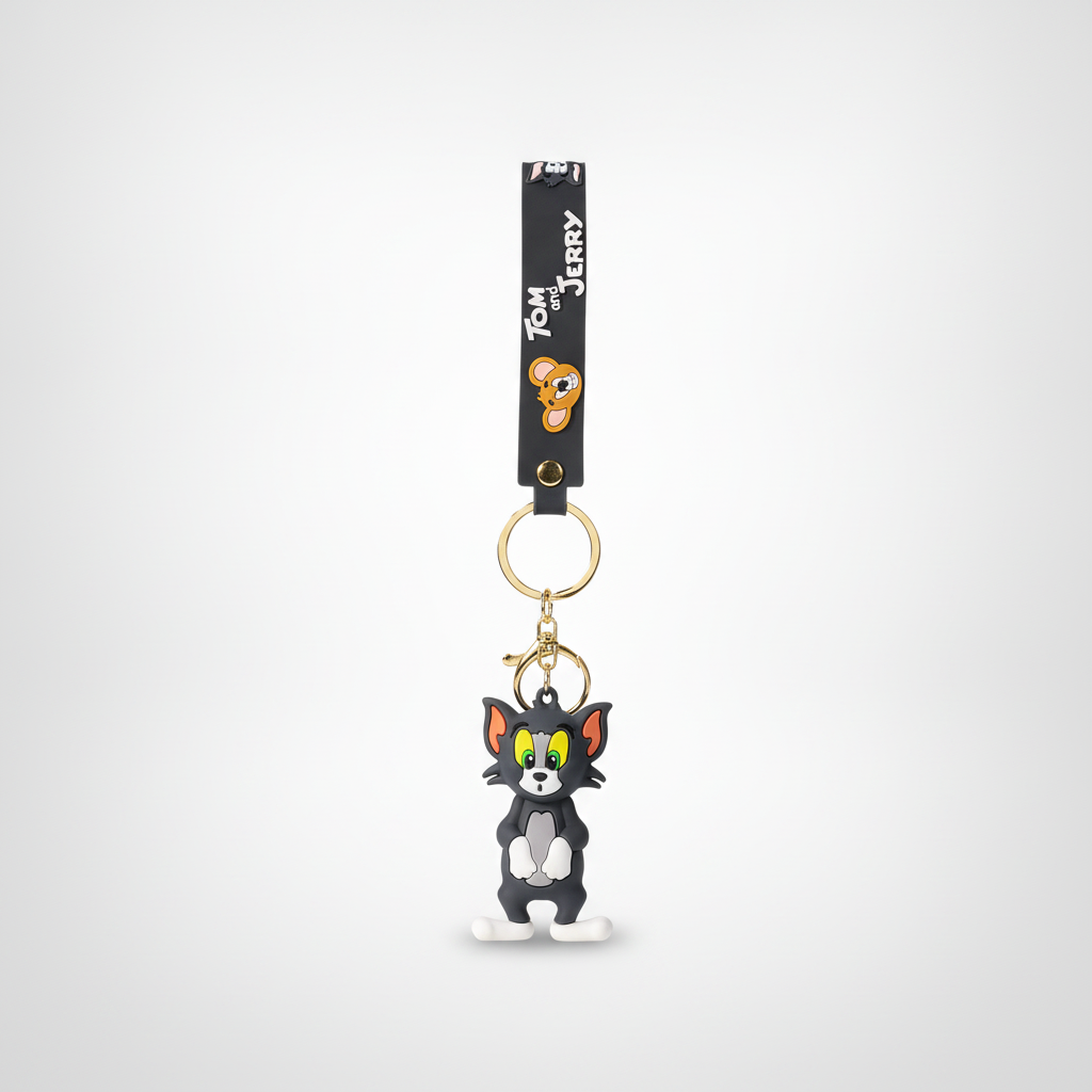 Tom & Jerry Tom Cat 3D Rubber Keychain with Strap
