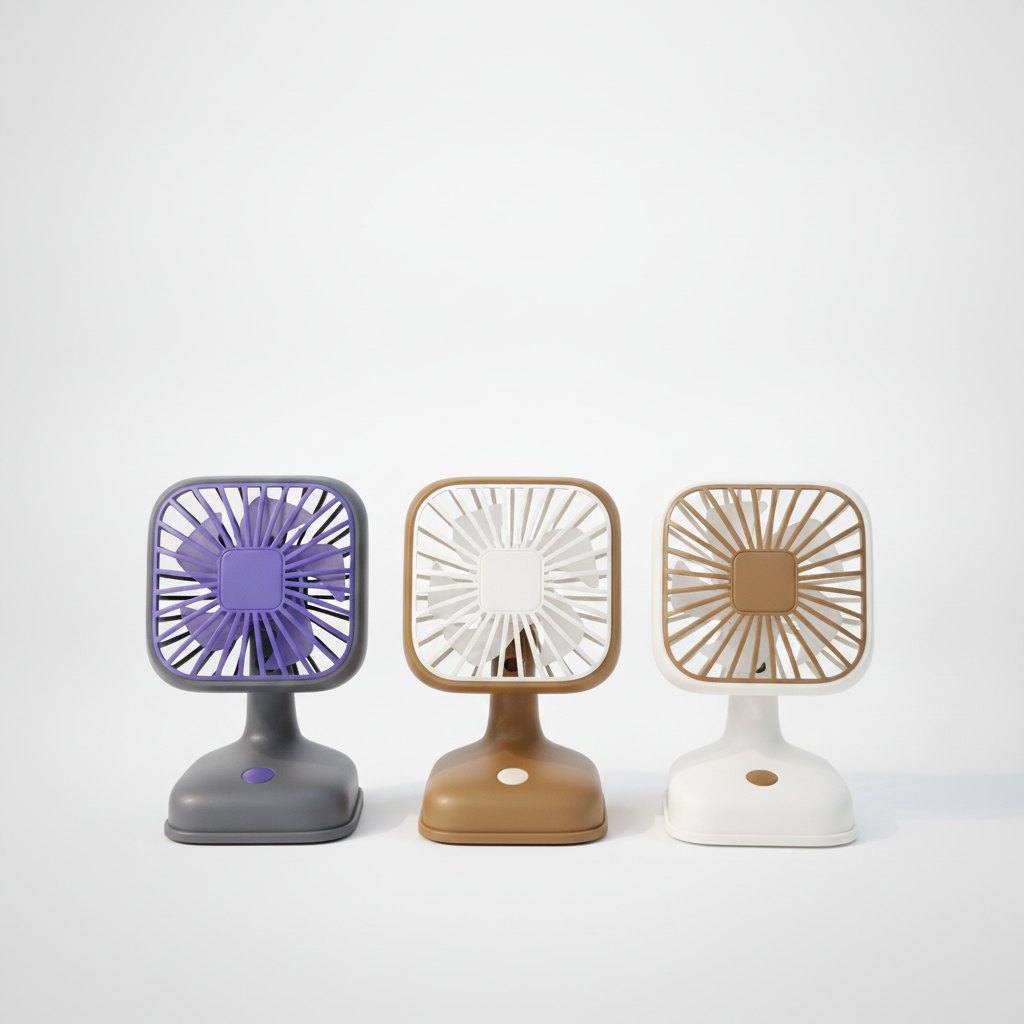Rechargeable Mini Desktop Fan with Stand – 3 Colors