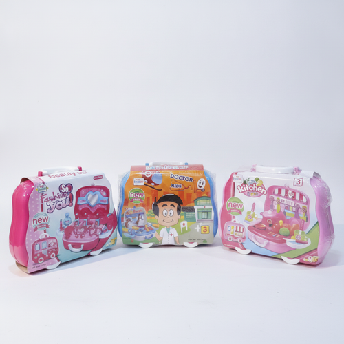 Kids Role-Play Suitcase Toy Sets – Doctor, Kitchen & Beauty