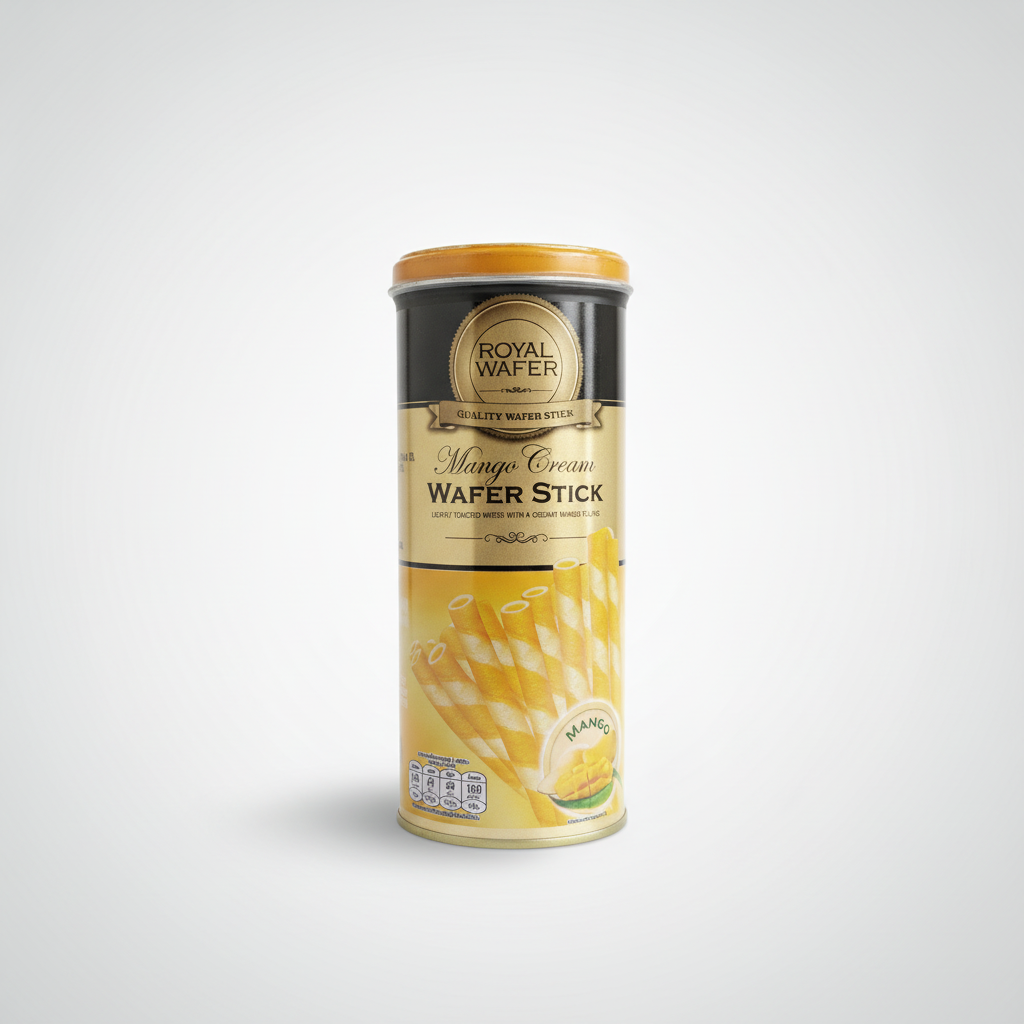 Royal Wafer Mango Cream Wafer Sticks – Crispy Snack Tin