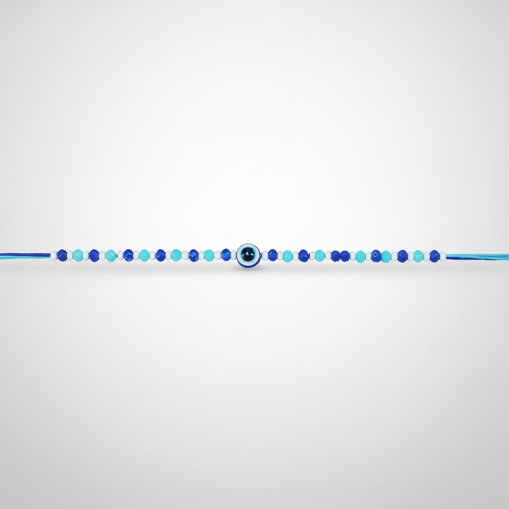Evil Eye Rakhi Bracelet – Blue Beaded Protection Charm