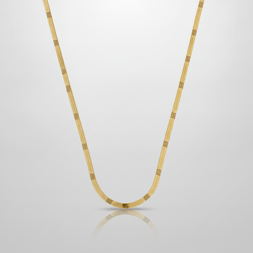 Men's Gold Herringbone Flat Chain Necklace