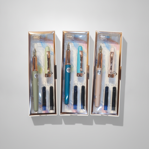 HiMiC Fountain Pen Set – 0.5mm Nib with Ink Cartridges