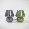 Hand-Painted Marbled Glass Mushroom Table Lamp