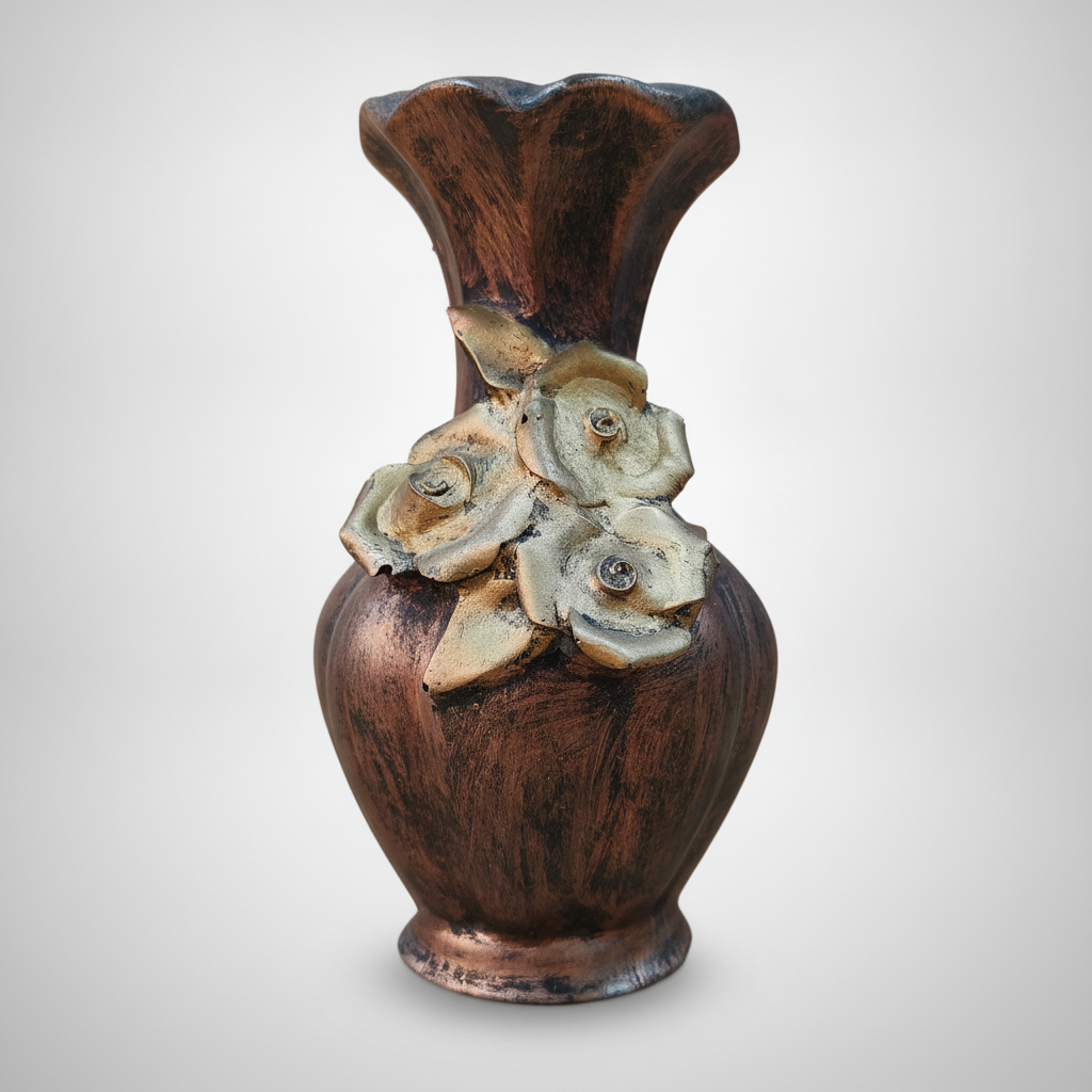 Vintage Rose Bouquet Decorative Vase – Poly Resin