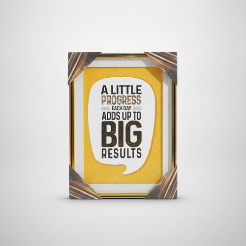 Motivational Quote Wall Frame – Big Results Gold & Black