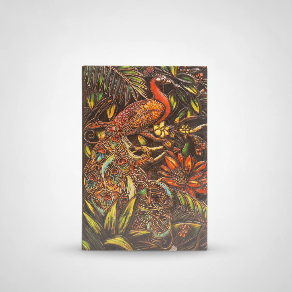 Embossed Peacock Journal – Handcrafted Leather-Look Diary