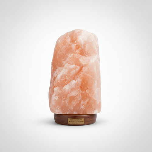 Natural Himalayan Pink Salt Lamp with Wooden Base